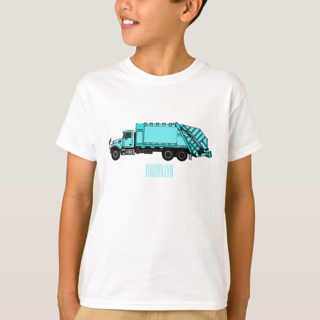 T-shirt Illustration de camion à ordures (Devant)