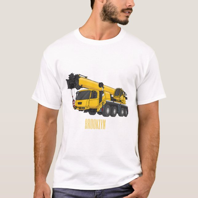 T-shirt Illustration de camion de grue (Devant)