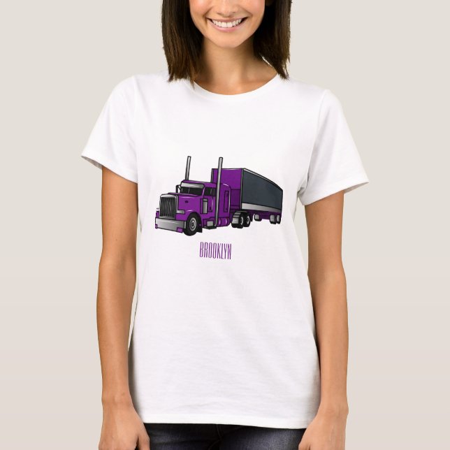 T-shirt Illustration de camion semi-remorque (Devant)