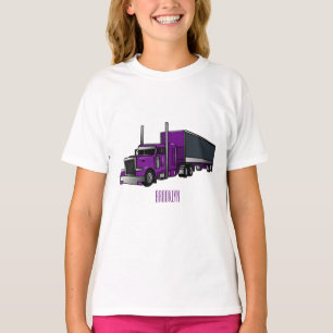 T-shirt Illustration de camion semi-remorque de dessin ani