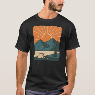 T-shirt Illustration de camp en plein air