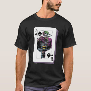 T-shirt Illustration de carte à jouer Joker et Batman Piqu
