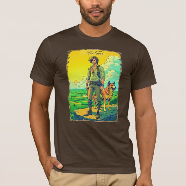 T-shirt Illustration de carte de tarot, Le Fou (Devant)