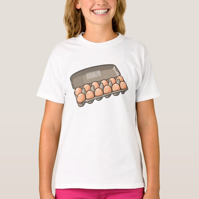 T-shirt Illustration de carton d'oeufs (Devant)