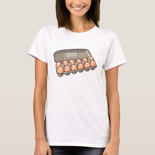 T-shirt Illustration de carton d'oeufs (Devant)