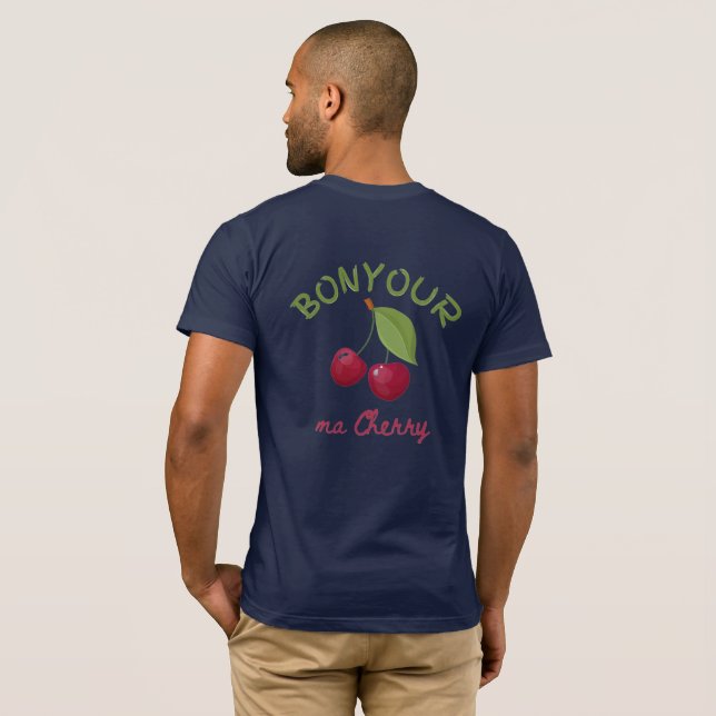 T-shirt Illustration de cerise Kawaii (Dos entier)