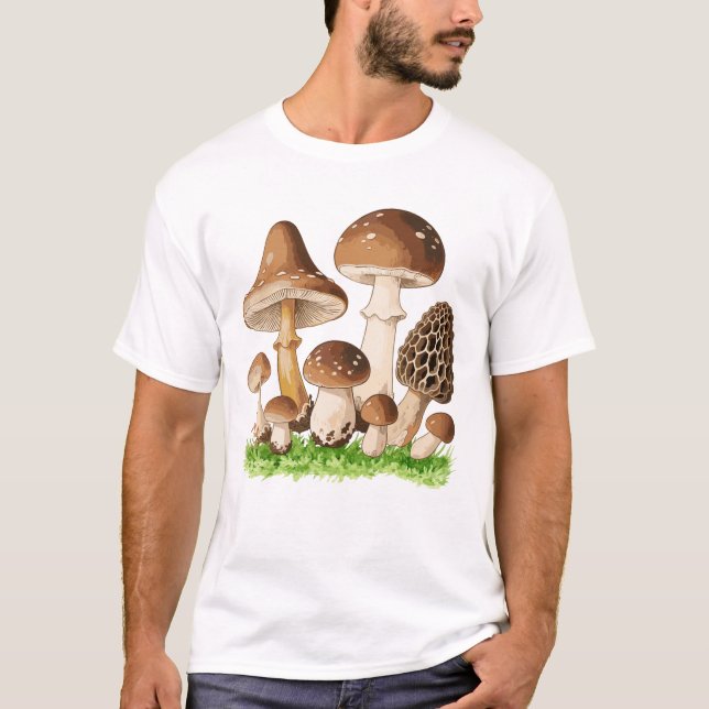 T-shirt Illustration de champignon botanique vintage (Devant)
