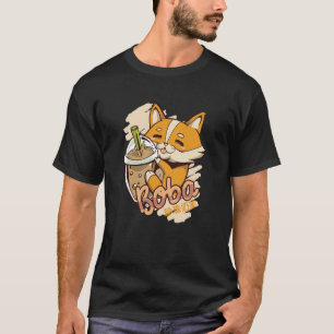 T-shirt Illustration de chat boba mignon artwork adorable