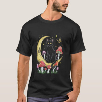 T-shirt Illustration de chat champignons boho lune chats m