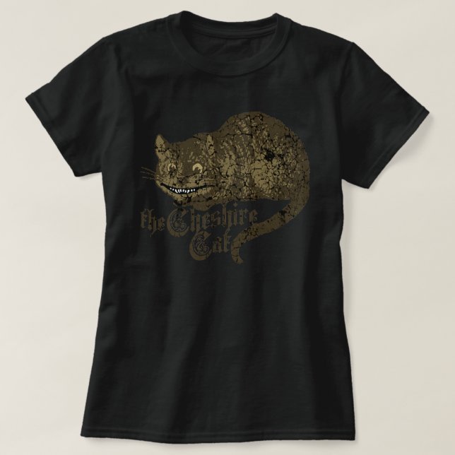 T-shirt Illustration de chat Cheshire vintage (Design devant)