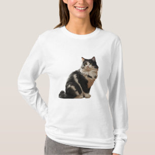 T-shirt Illustration de chat de animal de compagnie noir e