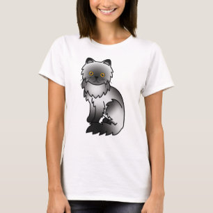 T-shirt Illustration de chat de dessin animé mignon persan