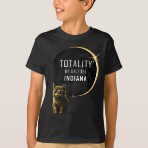 T-shirt Illustration de chat de l'éclipse solaire totale d