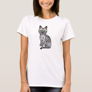 T-shirt Illustration de chat Egyptian Mau argenté