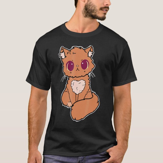 T-shirt Illustration de chat mignon avec des yeux de bébé  (Devant)
