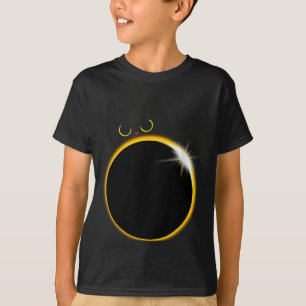 T-shirt Illustration de chat noir amateur d'éclipse solair