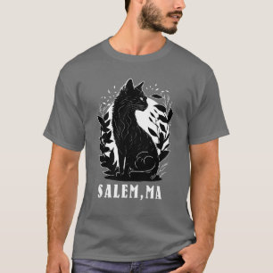 T-shirt Illustration de chat noir Salem