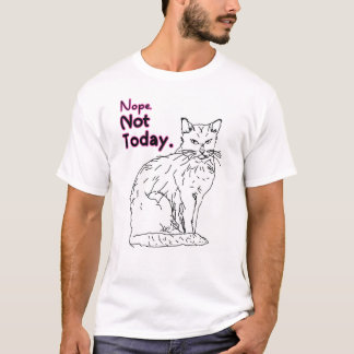 T-shirt Illustration de chat Pas aujourd'hui