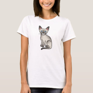 T-shirt Illustration de chat siamois Lynx Point de style c