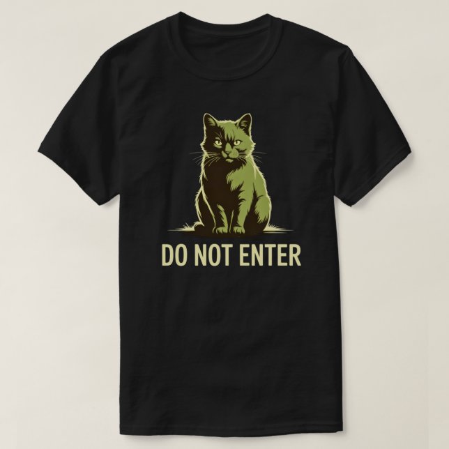 T-shirt Illustration de chat vide minimal Ne pas entrer (Design devant)