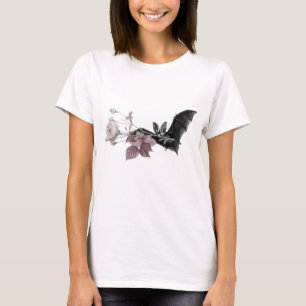T-shirt Illustration de chauve-souris victorienne avec ros