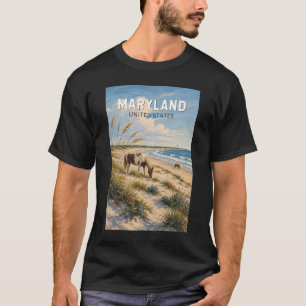 T-shirt Illustration de cheval du Maryland Art de voyage V