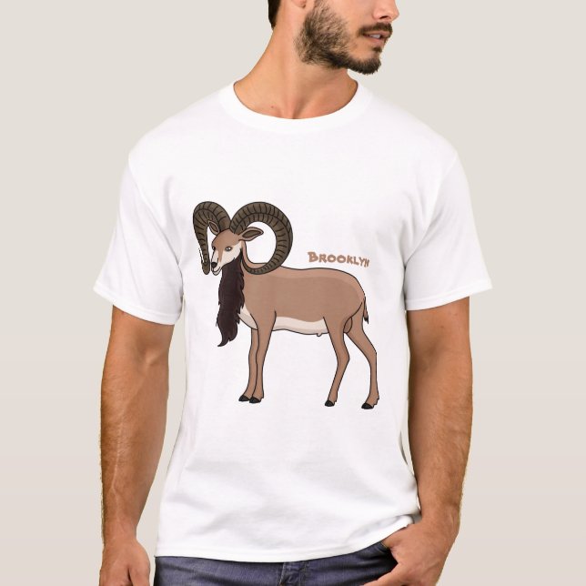 T-shirt Illustration de chèvre de Mouflon (Devant)