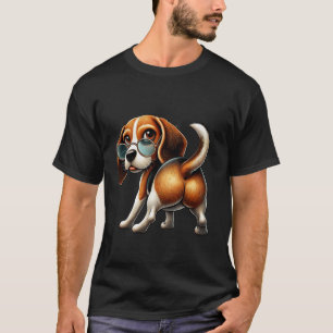 T-shirt Illustration de chien Beagle de dessin animé joueu