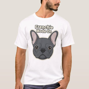 T-shirt Illustration de chien bouledogue français mignon F