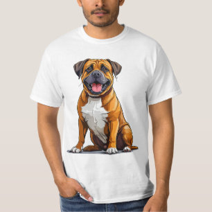 T-shirt Illustration de chien Boxer, cadeau pour amateur d