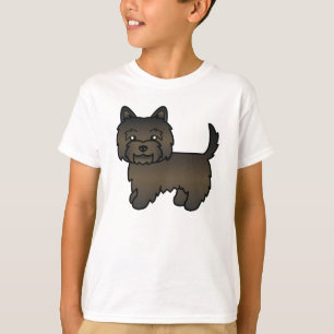 T-shirt Illustration de chien Cairn Terrier bringé foncé