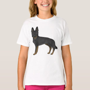 T-shirt Illustration de chien de berger allemand bi-noir d