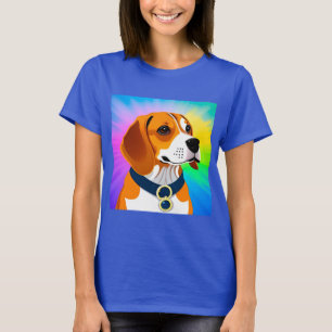 T-shirt Illustration de chien de dessin animé coloré
