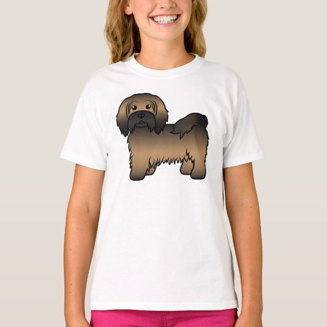 T-shirt Illustration de chien de dessin animé mignon havan (Devant)