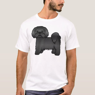 T-shirt Illustration de chien de dessin animé mignon Lhasa