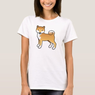T-shirt Illustration de chien de dessin animé mignon Shiba