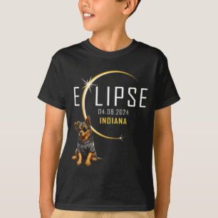 T-shirt Illustration de chien d'éclipse solaire totale de