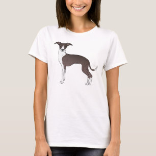T-shirt Illustration de chien italien gris et blanc