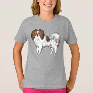 T-shirt Illustration de chien jouet de race Phalène sable