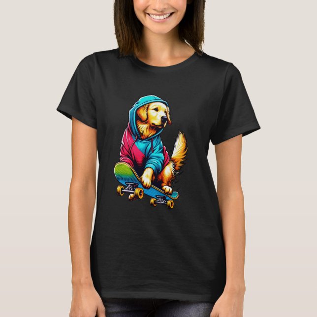 T-shirt Illustration de chien Retriever doré cool faisant  (Devant)