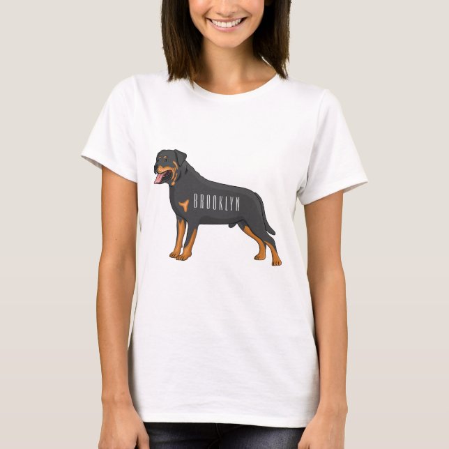 T-shirt Illustration de chien Rottweiler (Devant)
