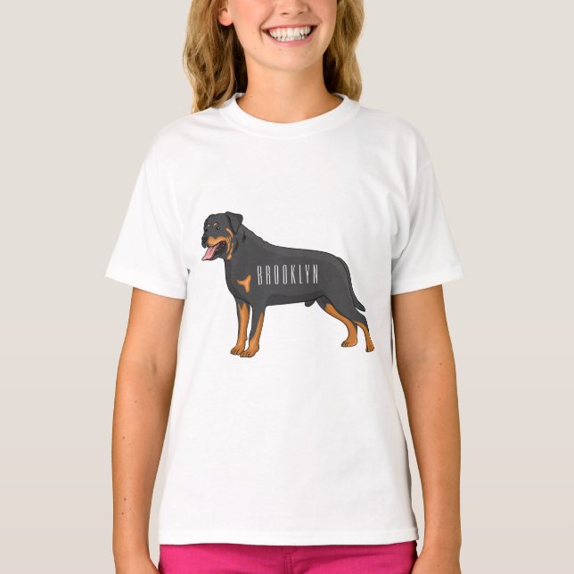 T-shirt Illustration de chien Rottweiler (Devant)