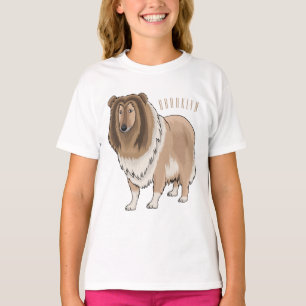 T-shirt Illustration de chien Rough collie