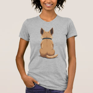 T-shirt Illustration de chien vintage vue de dos avec gran