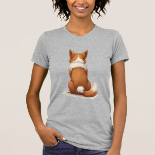 T-shirt Illustration de chien vue de dos vintage sur fond