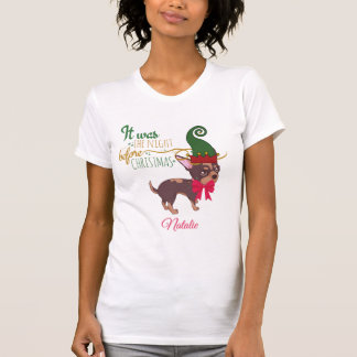 T-shirt Illustration de chiot de Noël