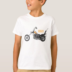 T-shirt Illustration de Chopper Motorcycle 1950