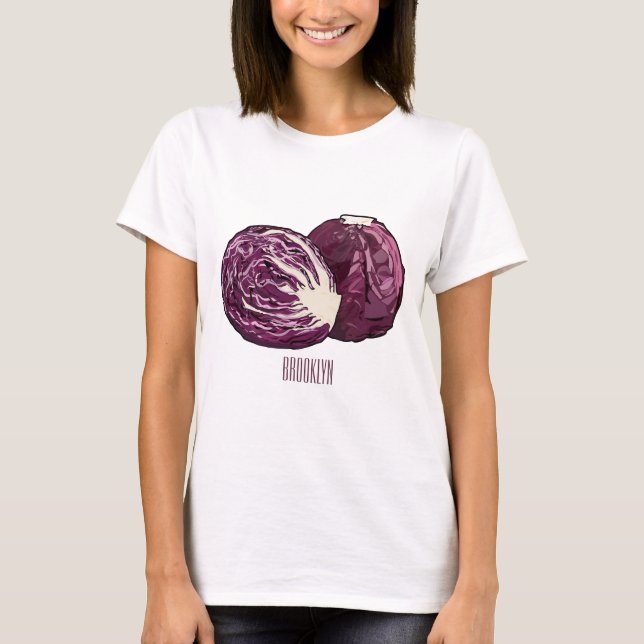 T-shirt Illustration de chou rouge (Devant)