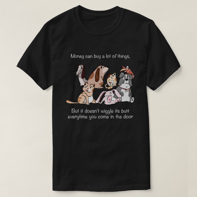 T-shirt Illustration de citation "Animaux drôles que l'arg (Design devant)