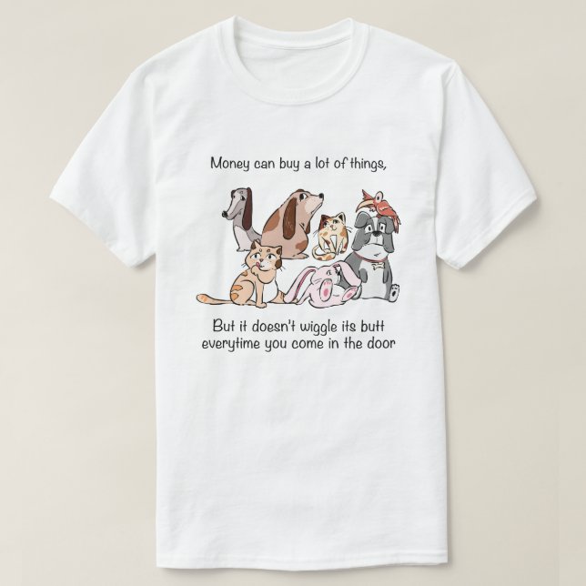 T-shirt Illustration de citation "Animaux drôles que l'arg (Design devant)